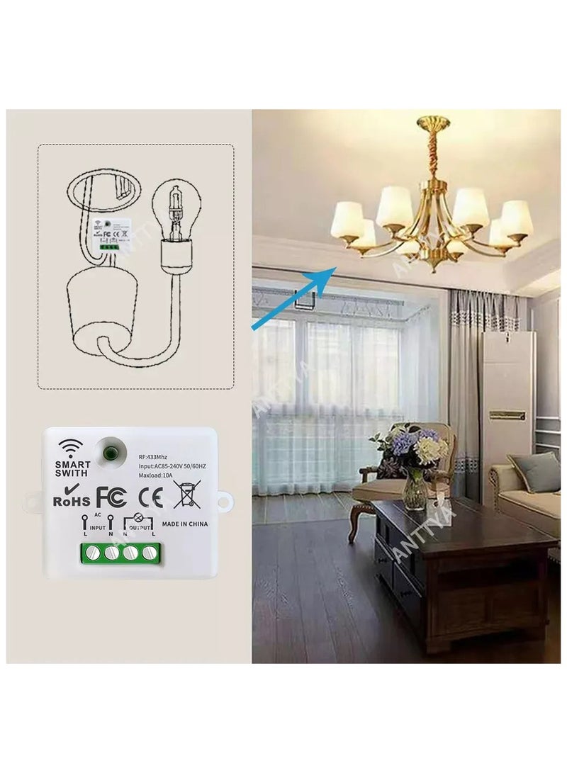 Generic 4PCS 433MHz Remote Control led switch 220V 1ch Relay Module Wireless Smart Light Switch Home Electrical Lamp 10A  - Image 4