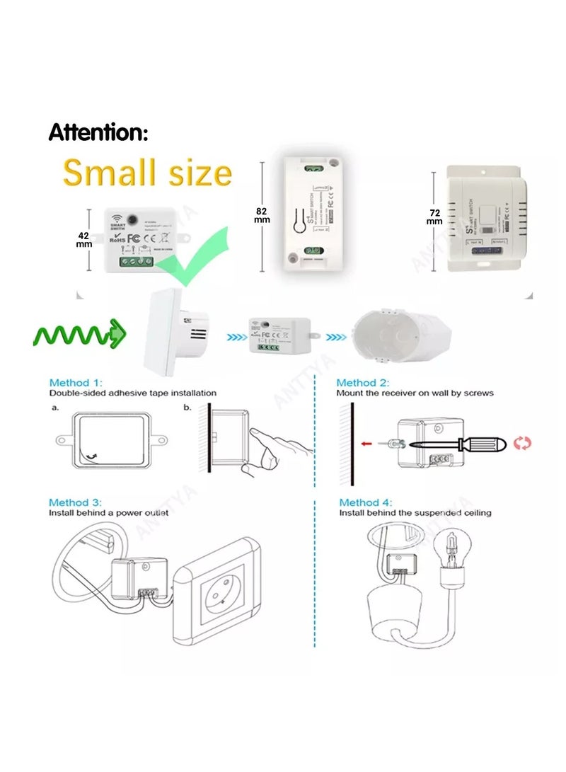 Generic 4PCS 433MHz Remote Control led switch 220V 1ch Relay Module Wireless Smart Light Switch Home Electrical Lamp 10A  - Image 5