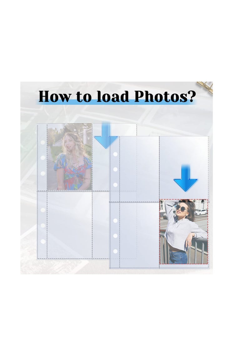 SOLARAE 30 Sheets Double Side A5 Binder Inserts, Photo Sleeves for 6 Ring Binder, Pocket Pages for Storing Photos or Postcards, 240 Pockets, 3x5 Plastic Card Page - Image 2