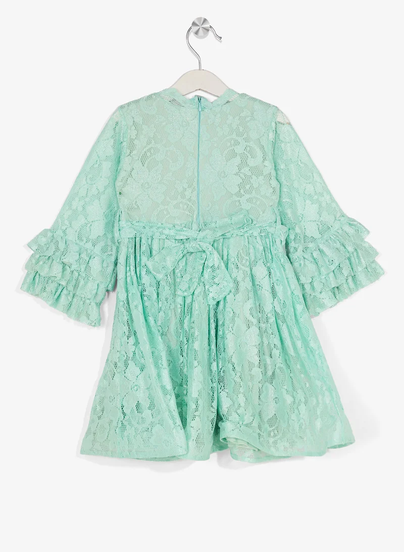 ليتل جولدن ابل فستان بأكمام مكشكشة