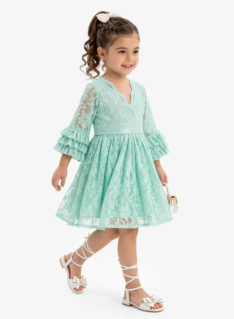 Little Golden Apple Little Ruffle Sleeve Dress