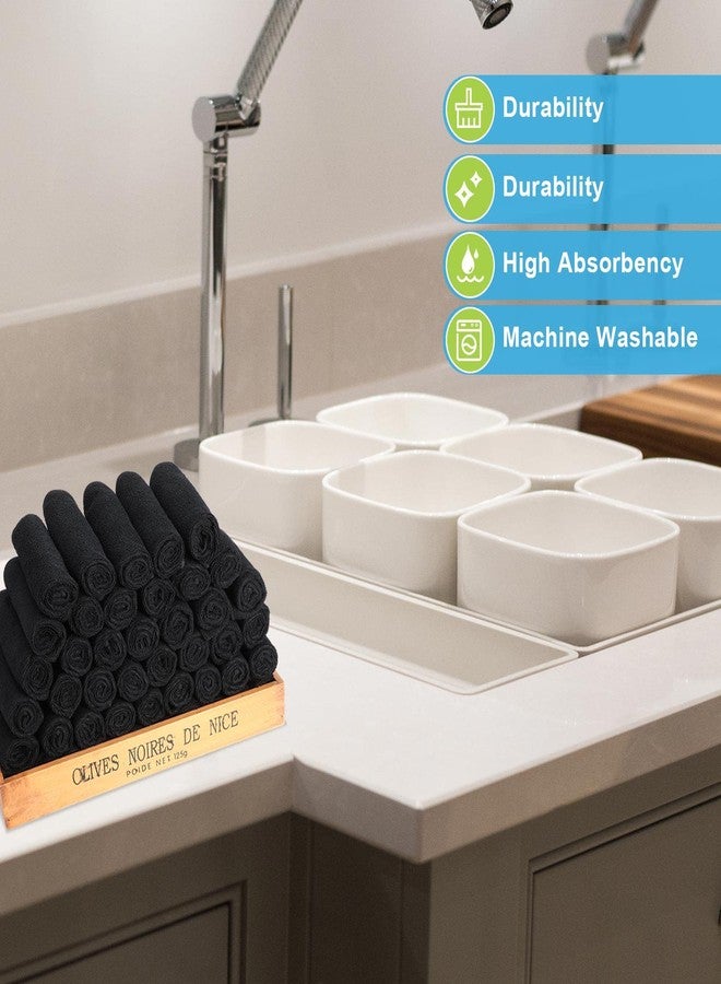 Tenare 100 Pack 12'' x 12'' Microfiber Cleaning Cloths Reusable Cleaning Rags Bulk Microfiber Towels Softer Highly Absorbent Washcloths for House Kitchen Car Window(Black) - Image 4