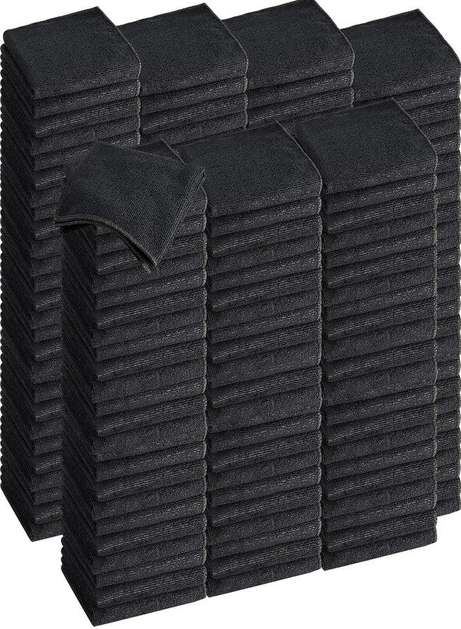 Tenare 100 Pack 12'' x 12'' Microfiber Cleaning Cloths Reusable Cleaning Rags Bulk Microfiber Towels Softer Highly Absorbent Washcloths for House Kitchen Car Window(Black) - Image 1