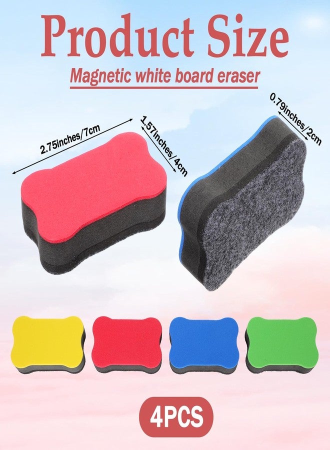 BCNJEPIN Magnetic Duster for White Board, 4PCS Colorful Whiteboard Erasers, Duster for Black Board, 7cm x 4cm Small White Board Cleaner for Office, Classroom, Conference Room - Image 2