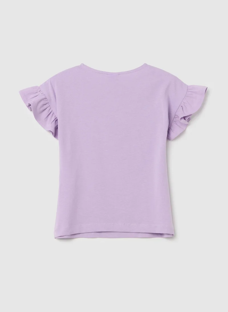 او في اس T-Shirt With Flounce And Jerry Print