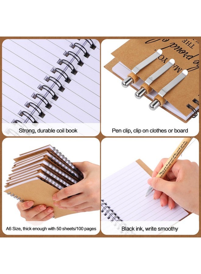 Honoson 50 Sets Employee Appreciation Gifts, Employee Appreciation Notebook With Ballpoint Pen Mini Spiral Inspiration Notebook Thank You Bulk Christmas Gift For Employee Coworker Teacher, Brown  - Image 3