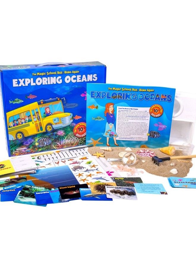 The Young Scientists Club - The Magic School Bus Rides Again: Exploring Oceans By Horizon Group Usa, Homeschool Stem Kits For Kids, Includes Handson Educational Manual, Collector Cards, Sea Shells, Game Cards, Sea Salts & More - Image 1