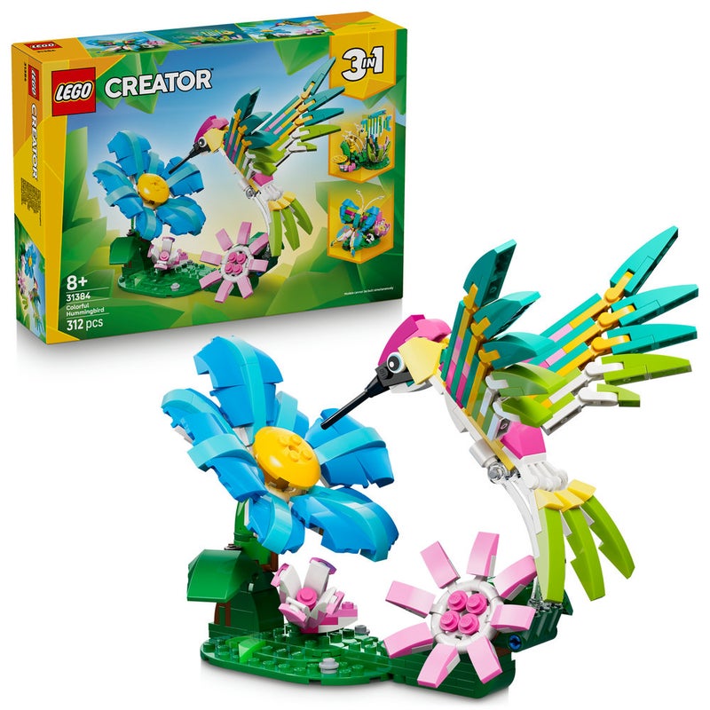 LEGO Creator 3in1 Wild Animals: Colourful Hummingbird 31384 (Age 8+, 312 Pieces) - Image 1