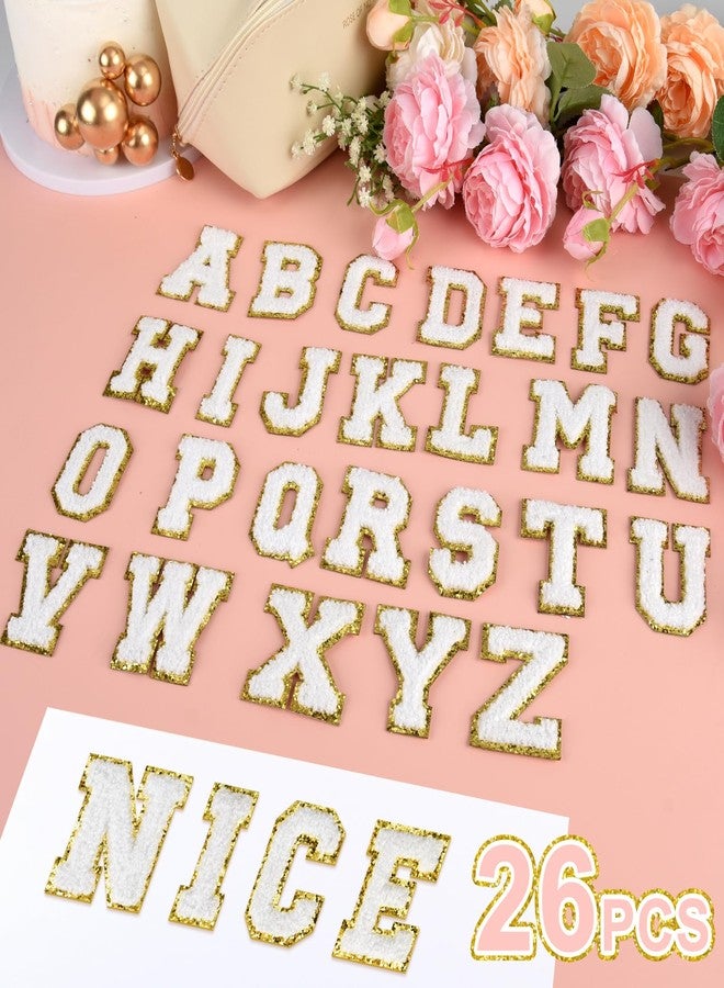 أستارون مجموعة أستارون المكونة من 26 قطعة من رقع الحروف ذاتية اللصق، ملصقات حروف من الشنيل، رقع مطرزة من AZ، رقع حروف أبجدية قماشية للملابس والحقائب والقبعات وحافظات الهواتف وإكسسوارات الأعمال اليدوية (أبيض) - Image 3