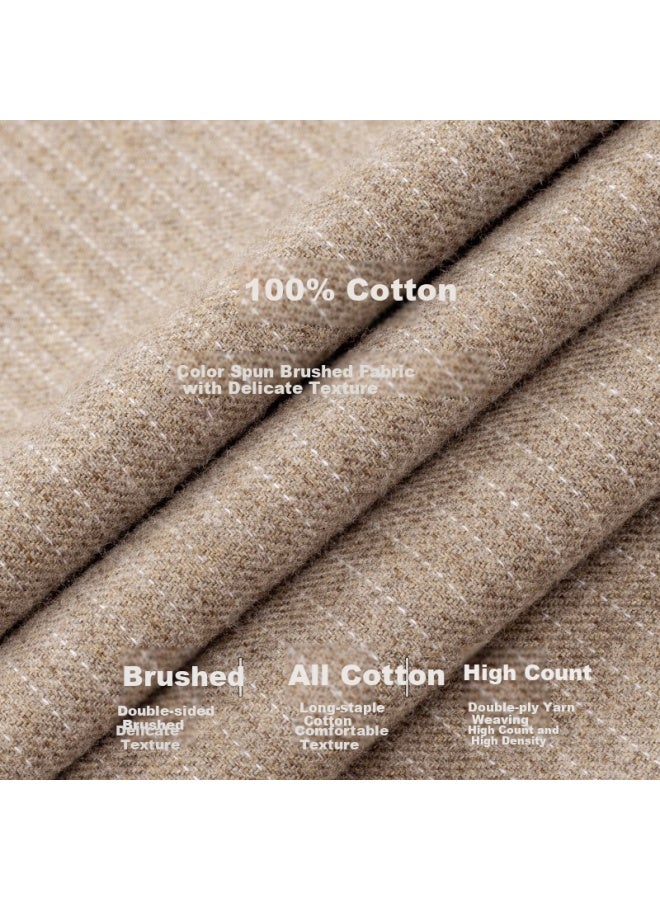 Firs Cotton Brushed Shirt For Men, Long Sleeve Spring New Casual Pure Cotton Shirt, Khaki, Size 44 - Image 2