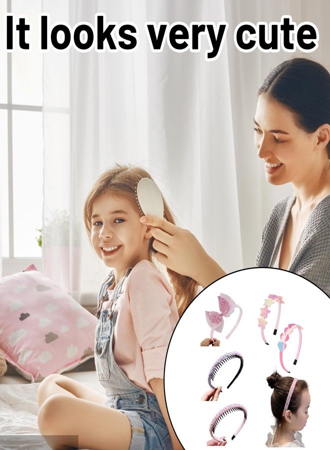 Aeenioy 6 Pack Pink Hair Bands for Girls, Women, and Kids, Fashionable Hair Accessories for Daily, Parties, Weddings, and Sports, Soft and Elastic Hairbands for All Occasions - Image 5