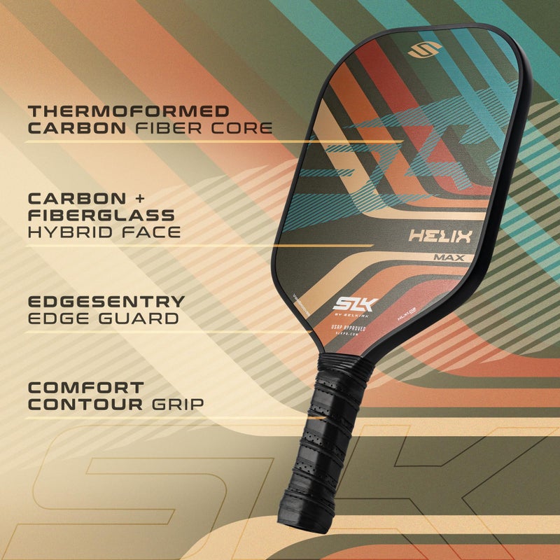 Selkirk Sport SLK Helix Pro Pickleball Paddle | Thermoformed Carbon Fiber Core Pickleball Paddles with Carbon Fiber & Fiberglass Hybrid Face | Unmatched Control | Grooves - Image 3