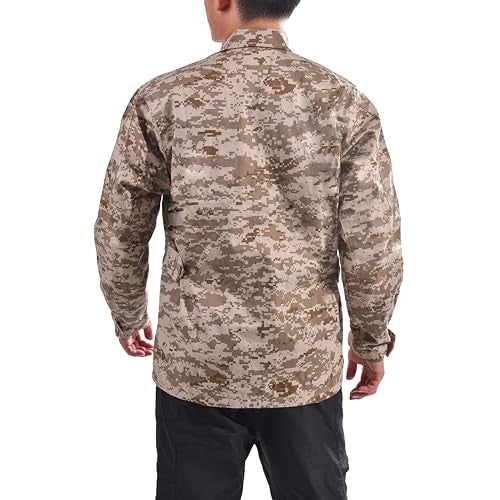 BACKBONE Mens Army Military Battle Dress Uniform BDU Shirt Camo Top Jacket (Desert Digital Camo,Size L) - Image 4
