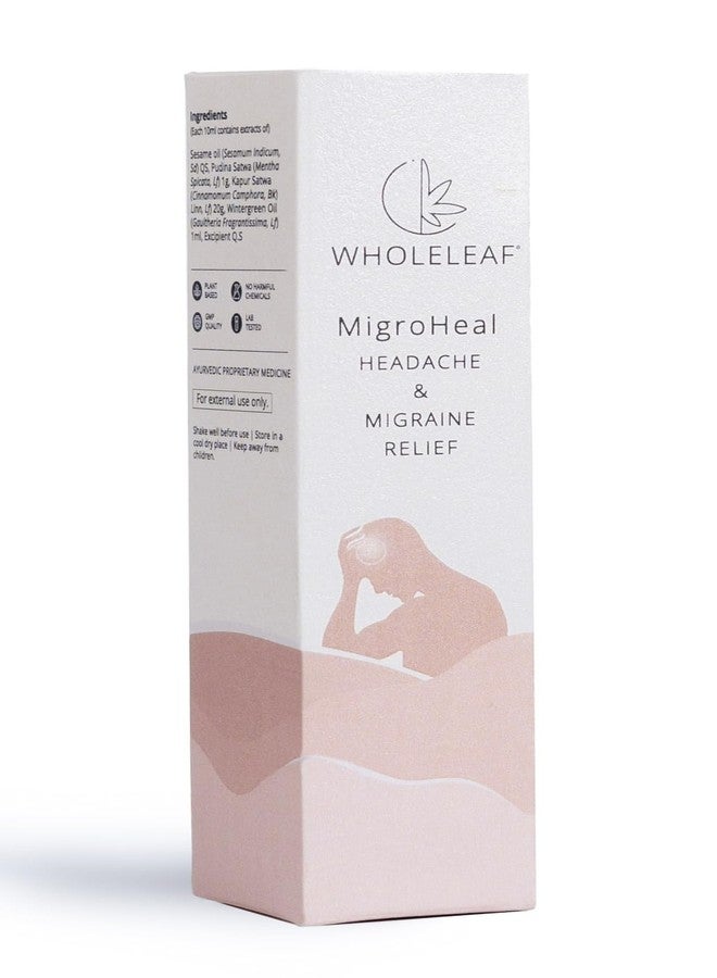 WholeLeaf Migroheal Relief Roll-On, For Headache & Migraine Relief, Natural Skin-Friendly Balm (10ml) (Pack of 1) - Image 2