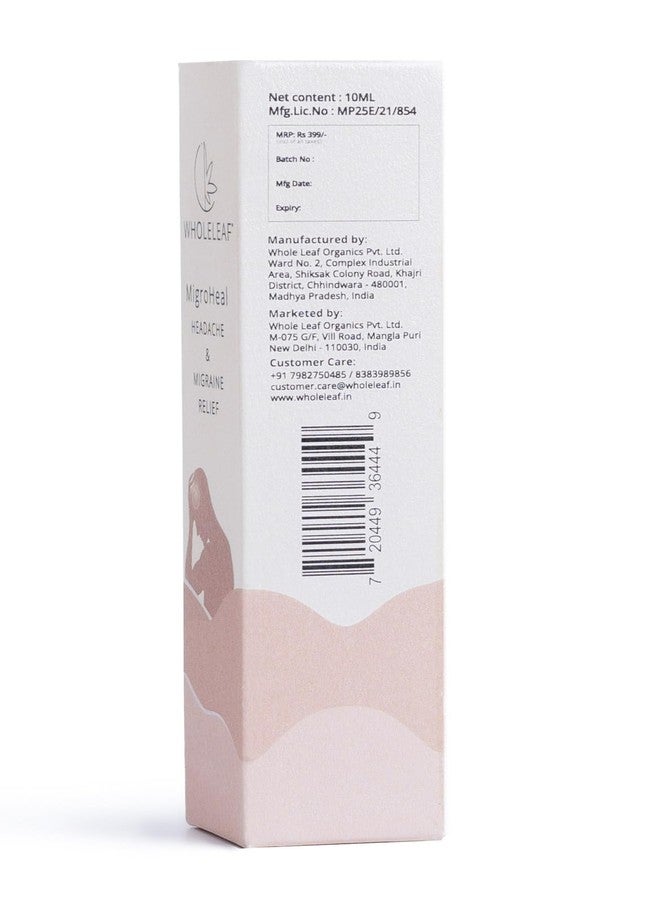 WholeLeaf Migroheal Relief Roll-On, For Headache & Migraine Relief, Natural Skin-Friendly Balm (10ml) (Pack of 1) - Image 5
