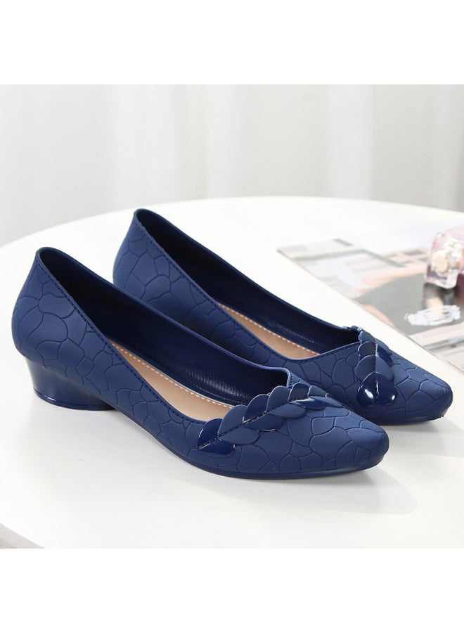 Peep-toe Jelly Trendy Chunky Heel Fashion Versatile Sandals Work Shoes Women Mid-heel Summer Outdoor Soft Sole Non-slip