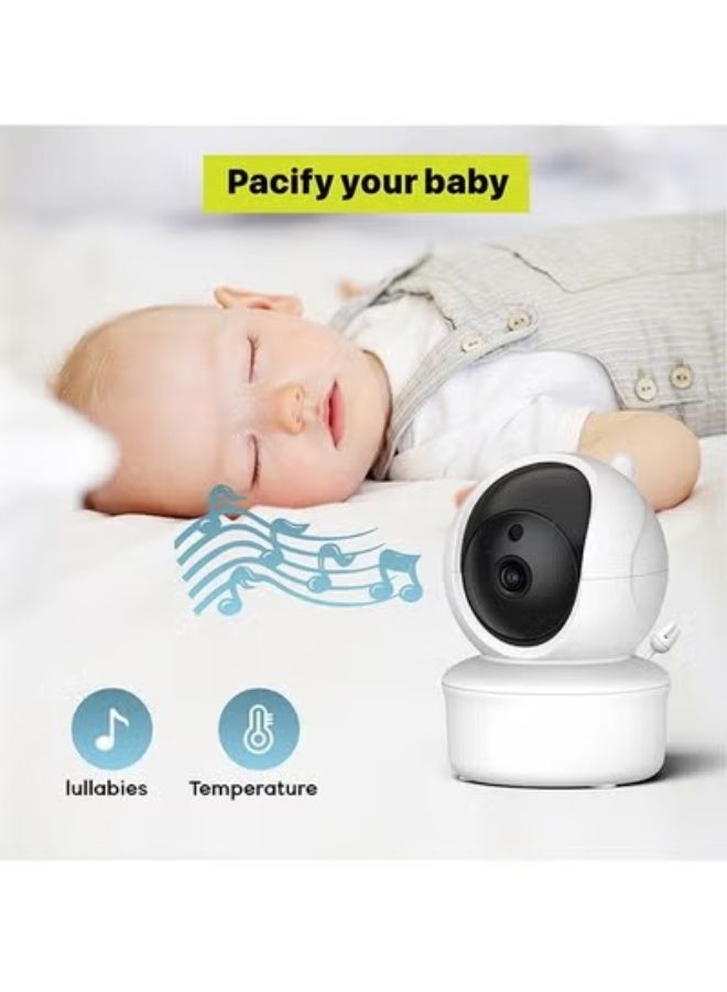 Baby Monitor with Camera and Audio, 5''Display with 3000mah Battery, Pan-Tilt-Zoom Video, Night Vision, 2-Way Talk, Temperature, Lullabies Playing and 960ft Range, Ideal for Gift - Image 2