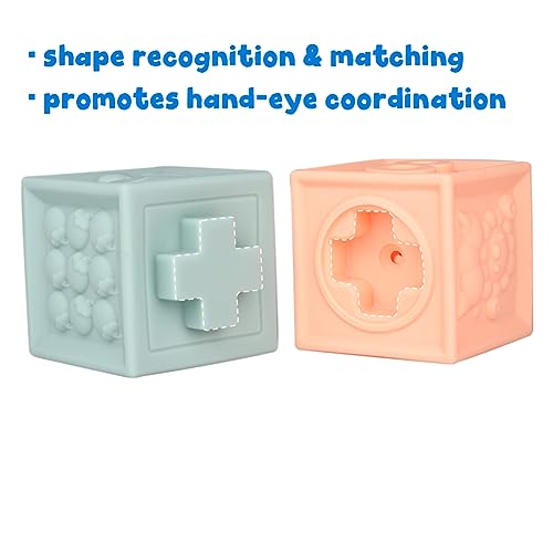 Litand Soft Stacking Blocks for Baby - Sensory Montessori Toys Toddler Activities - Gifts for Boy Girl 6 9 12 18 Months 1 2 3 Year Old Birthday - Infant Bath Toys - Image 2