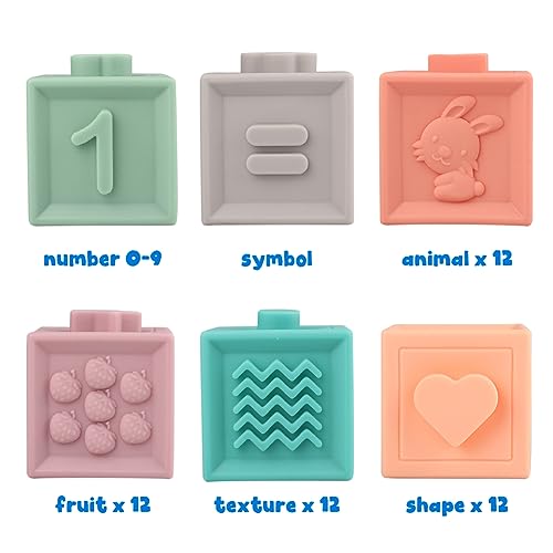 Litand Soft Stacking Blocks for Baby - Sensory Montessori Toys Toddler Activities - Gifts for Boy Girl 6 9 12 18 Months 1 2 3 Year Old Birthday - Infant Bath Toys - Image 3