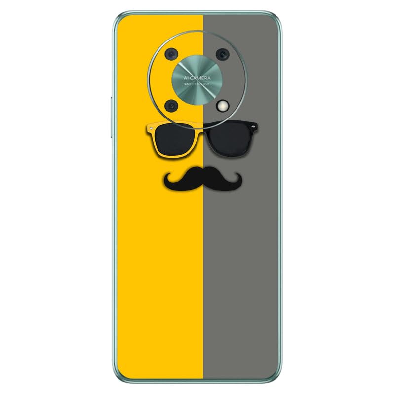 FCS Printed Designer Vinyl Mobile Back Skin Sticker for Huawei nova Y90 (Moustache -21) - Image 1