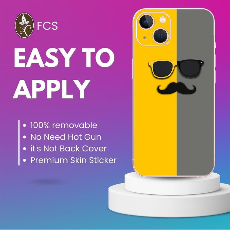 FCS Printed Designer Vinyl Mobile Back Skin Sticker for Huawei nova Y90 (Moustache -21) - Image 4