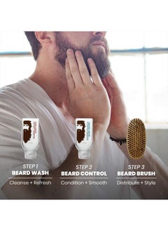 Billy Jealousy Original Beard Envy Facial Hair Refining Kit - with Beard Wash Beard Control and Boar Bristle Brush for Clean, Hydrated, Soft, Tamed Unruly Mane  - Image 3