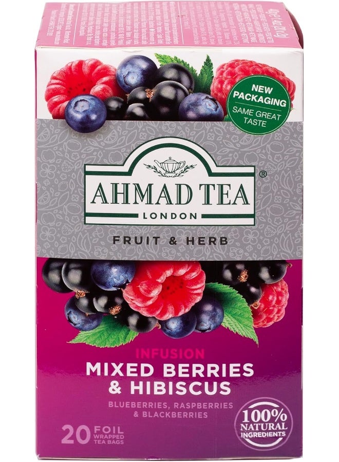 Ahmad Tea شاي أحمد بنكهة التوت المختلط والكركديه - Image 1