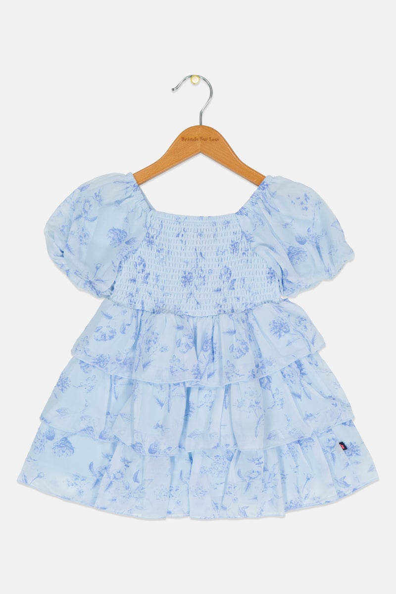 Limited Too Toddlers Girl Floral Print Dress, Blue - Image 3