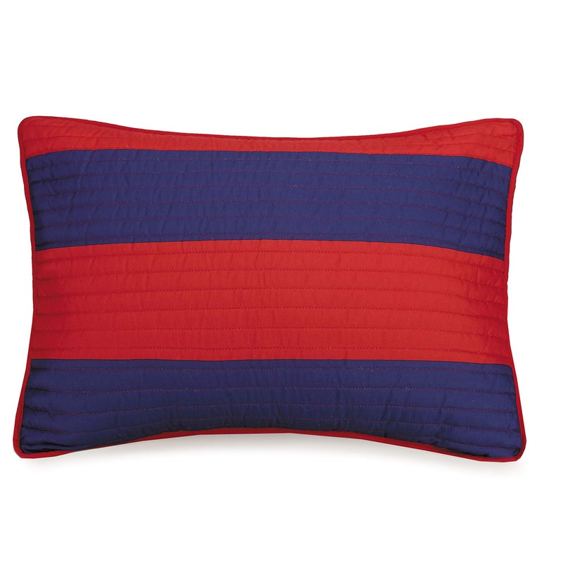 URBAN PLAYGROUND All Seasons Lavelle Red/Blue Stripe Quilt Set - 2 Piece Soft Brushed Microfiber Kids Bedding Set for Boys/Girls â€“ Machine Washable (Twin) - Image 2