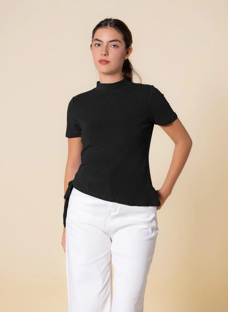 SHAPES DETAILED WOOL BLEND TOP