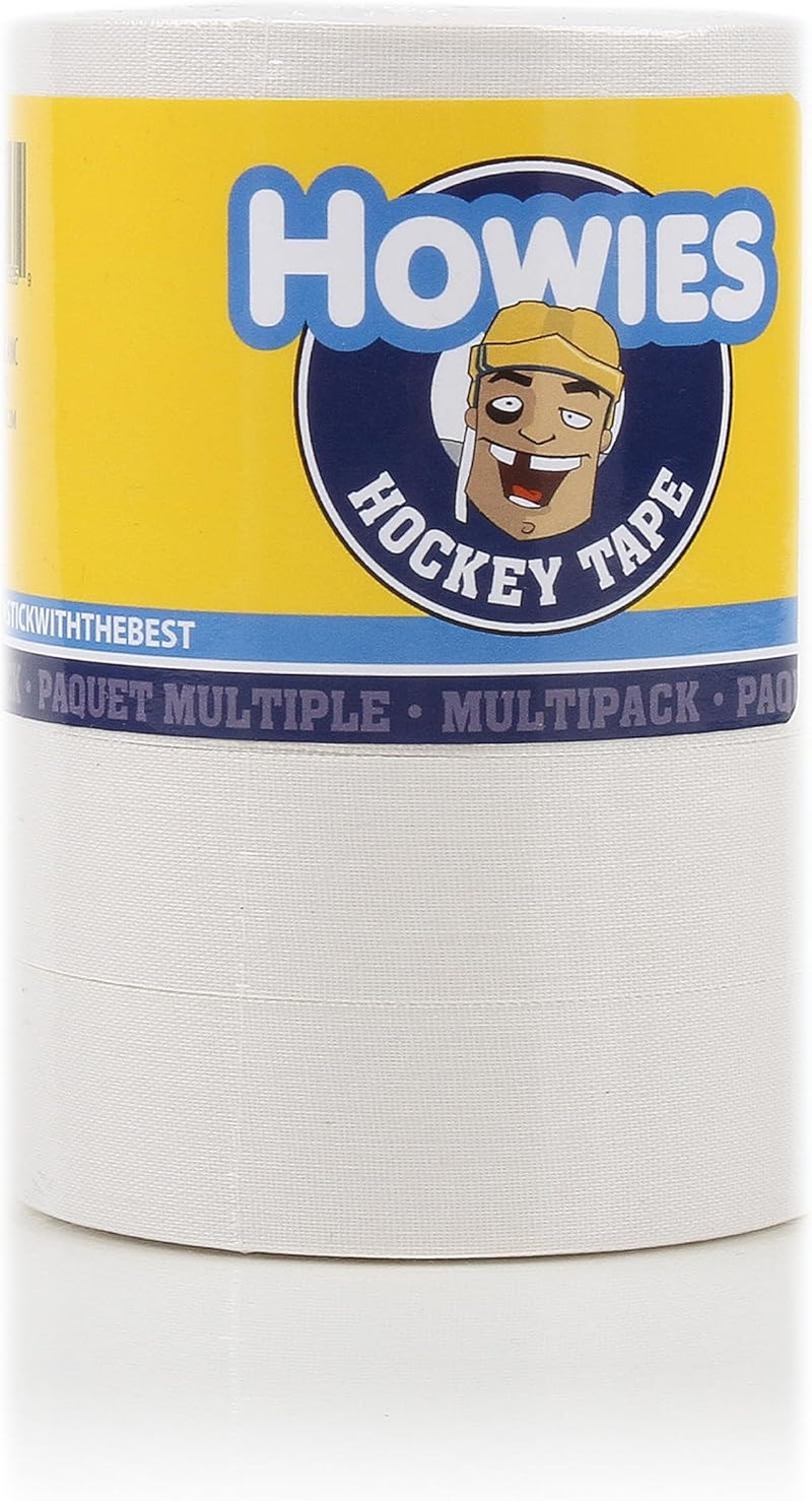 Howies Hockey – 5 Pack White or Black Cloth Stick Tape or Clear Shin Pad Tape– Strong Grip, Long-Lasting Adhesive Stick Tape for Hockey, Lacrosse, Baseball – Professional Quality Sports Tape - Image 1
