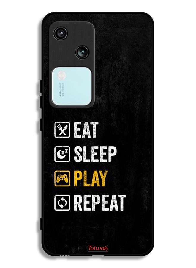 Tolwak Vivo V30 5G Protective Case Cover Eat Sleep Play Repeat - Image 1