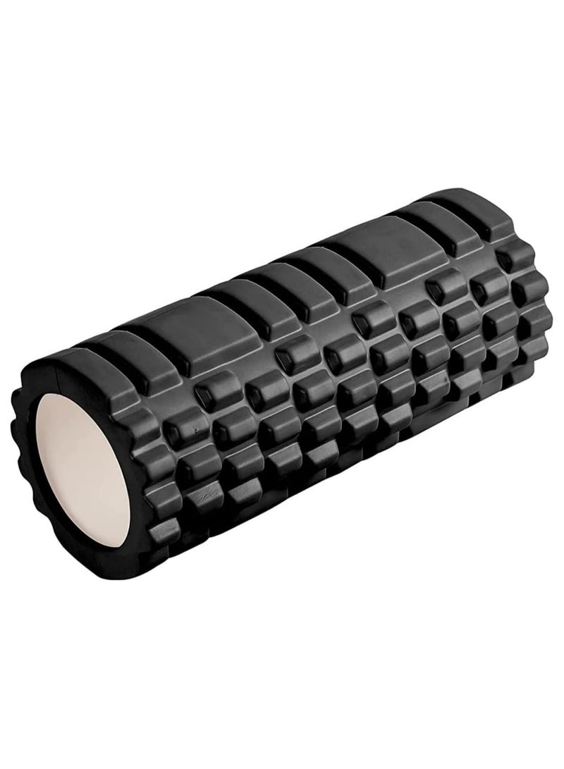 Yoga Column - Multi-angle massage, 33cmEVA hollow wolf-toothed yoga column, hollow foam axis balance bar,  Pilates Yoga Column (black) - Image 1