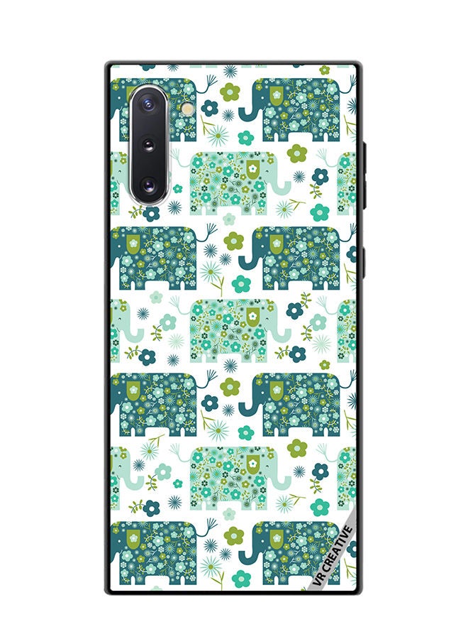 VR CREATIVE Protective Case Cover For Samsung Galaxy Note10 5G Cute Elephant Green Design Multicolour - Image 1