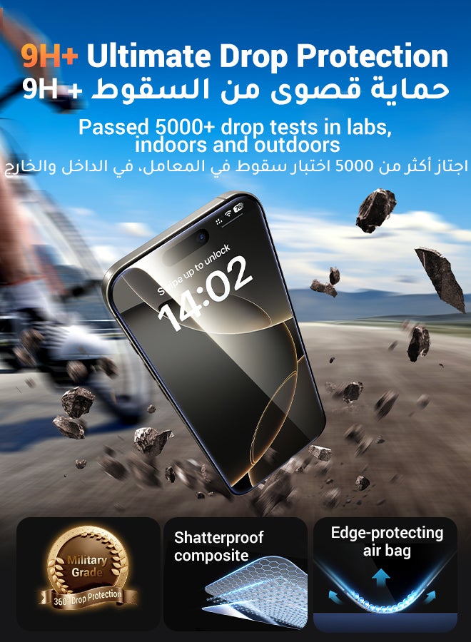 Ugreen 2Pack iPhone 16 Pro Screen Protector  6.3 Inch HD Easy Installation, Military-Grade Protection, Scratch Resistant, Anti-Fingerprint, Bubble Free, Case Friendly, 9H Tempered Glass Film - Image 4