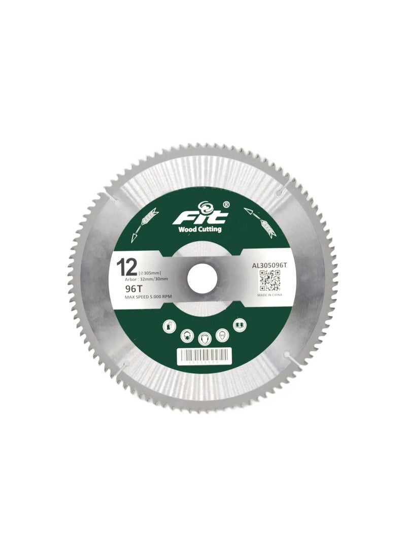 فيت صنية ألومنيوم 12" – 96 سنة – 3.2 مم – فتحة 30/32 مم – FIT – AL305096T – 15130500