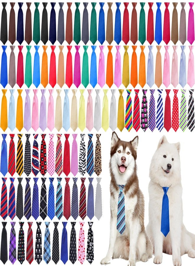 Newcotte 110 Pcs Large Dog Ties Bulk Adjustable Neck Ties Collar Grooming Neckties for Girl Boy Winter Dogs Gift Favor (Fresh) - Image 1