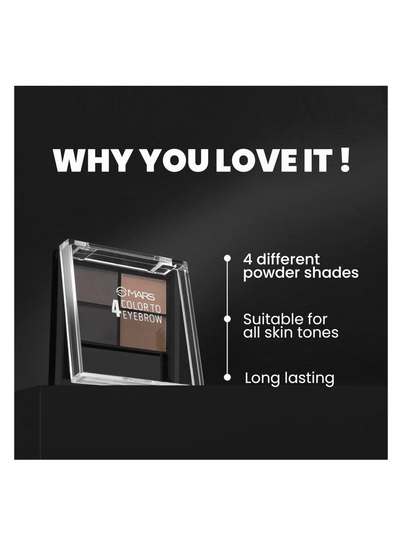 Mars - MARS 4 in 1 Eyebrow Powder Cake with Angled Eyebrow Brush and Spoolie  Long Lasting and Waterproof  8g - Image 1
