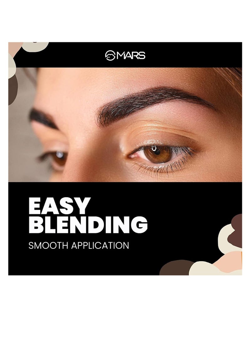 Mars - MARS 4 in 1 Eyebrow Powder Cake with Angled Eyebrow Brush and Spoolie  Long Lasting and Waterproof  8g - Image 1