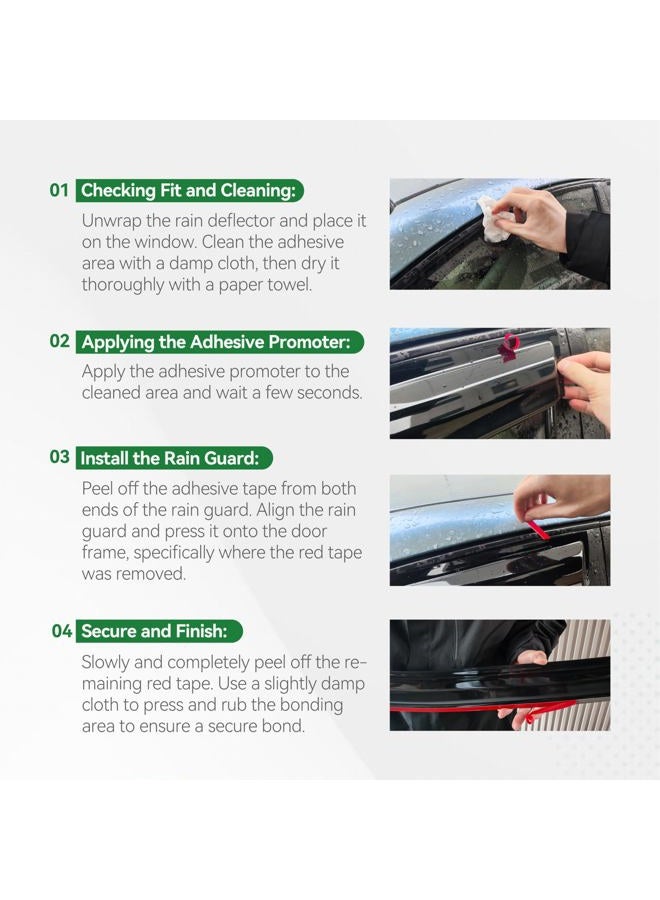 SONTIAN Window Visor Wind Window Tape-On Deflectors for 2011-2021 Jeep Grand Cherokee Rain Guards 4 Pcs 94252 - Image 4