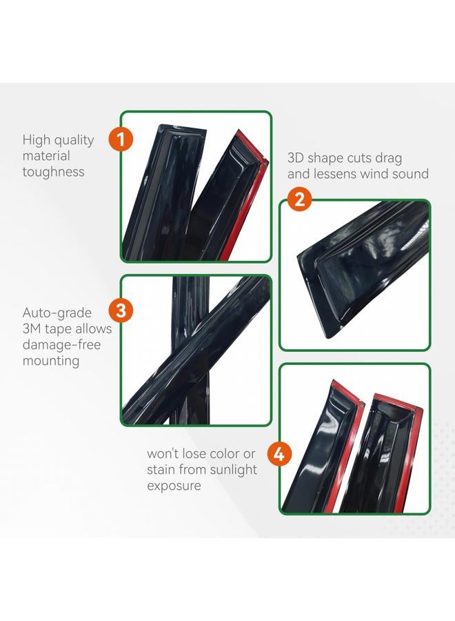 SONTIAN Window Visor Wind Window Tape-On Deflectors for 2011-2021 Jeep Grand Cherokee Rain Guards 4 Pcs 94252 - Image 5