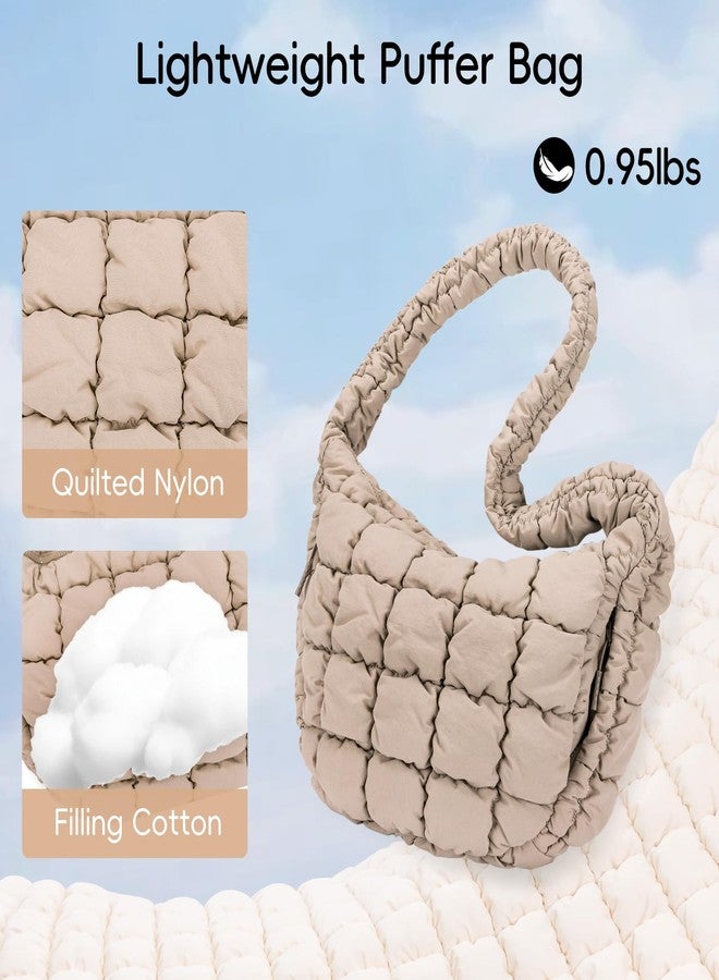 CLUCI Puffer Tote Bag for Women, Large Lightweight Quilted Carryall, Paddin Puffy Crossbody Purse Soft Hobo Shoulder Handbags - Image 4