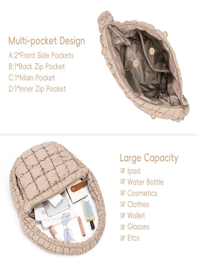 CLUCI Puffer Tote Bag for Women, Large Lightweight Quilted Carryall, Paddin Puffy Crossbody Purse Soft Hobo Shoulder Handbags - Image 5