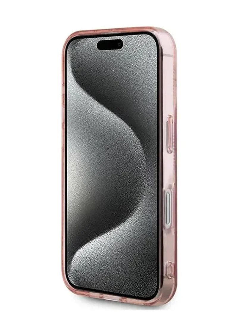 Karl Lagerfeld IML Hard Case with Electroplated Karl Head & Monogram Design for iPhone 16 Pro Max / Drop protection / Slim Profile / Easy Snap-On / Comfortable Grip-Pink