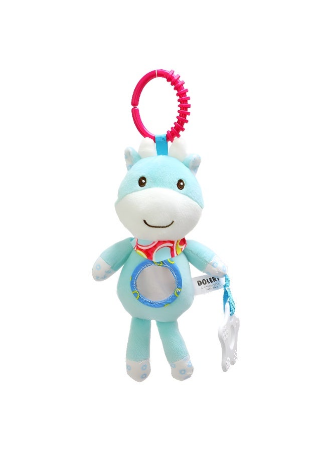 Bambimici Plush Stroller Toy with Teether Clip-Hippo - Image 1