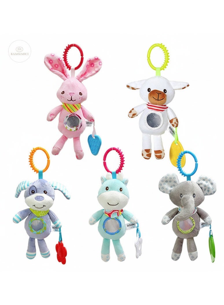 Bambimici Plush Stroller Toy with Teether Clip-Hippo - Image 3