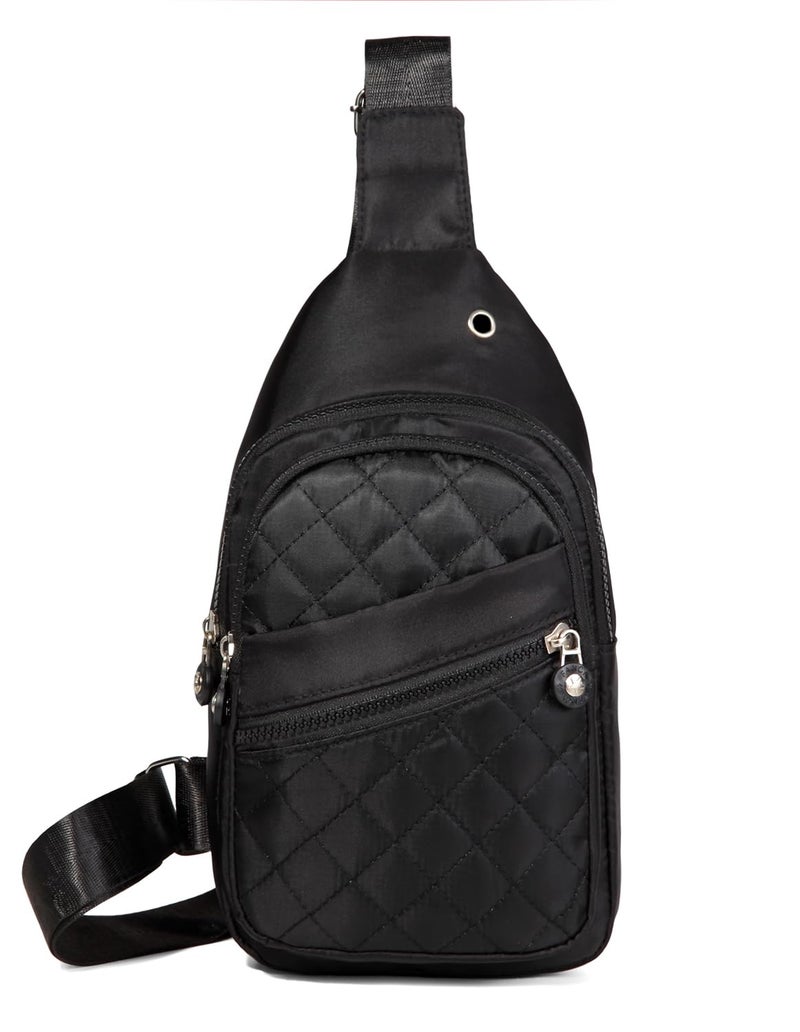 AOSTIHOT Crossbody Small Sling Backpack Sling Bag for Women, Chest Bag Daypack Crossbody for Travel Sport Running Hiking Dark Black - Image 3