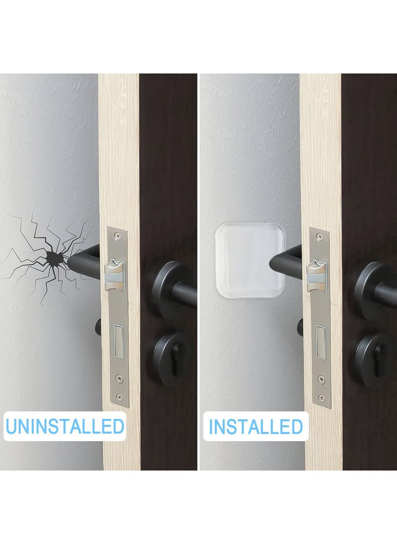 Maylanny Transparent Square Door Stopper Wall Protector Set - 6-Piece Soft Rubber Door Handle Bumpers with Strong Self-Adhesive, Thickened Wall Shields for Doors (4 CM/Square, Clear)  - Image 3