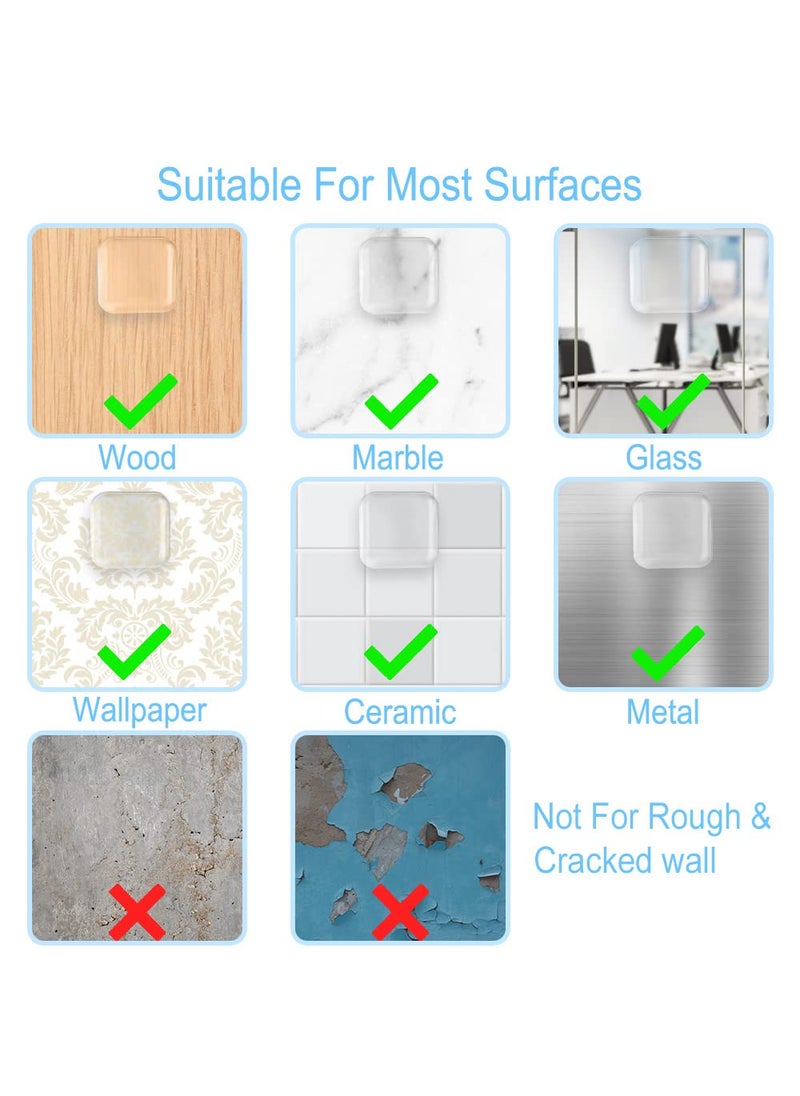 Maylanny Transparent Square Door Stopper Wall Protector Set - 6-Piece Soft Rubber Door Handle Bumpers with Strong Self-Adhesive, Thickened Wall Shields for Doors (4 CM/Square, Clear)  - Image 4