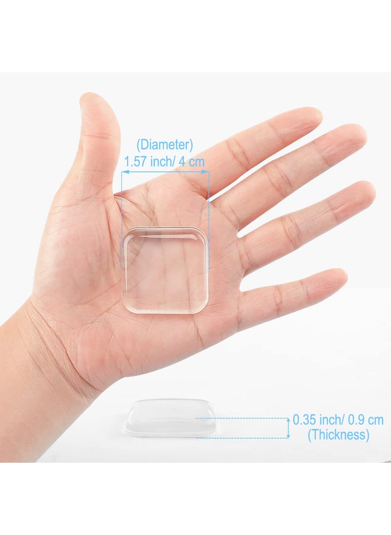 Maylanny Transparent Square Door Stopper Wall Protector Set - 6-Piece Soft Rubber Door Handle Bumpers with Strong Self-Adhesive, Thickened Wall Shields for Doors (4 CM/Square, Clear)  - Image 2